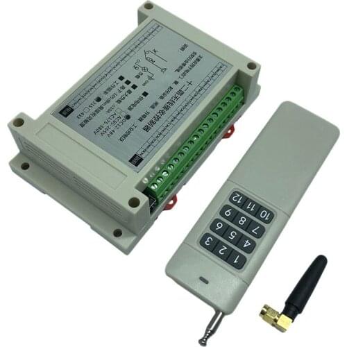 12V-24V 12CH 10A Wireless Remote Control Switch Light /Lamp/ Window/Garage Doors Shutters Projection Screen/Smart Home