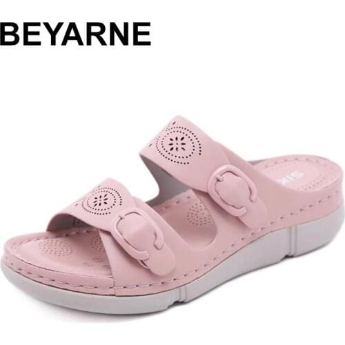 BEYARNE Fashion New Slippers Women Thick Platform Wedges Female Indoor Bathroom Slipper Anti-slip Home Slides Ladies Summer Shoe