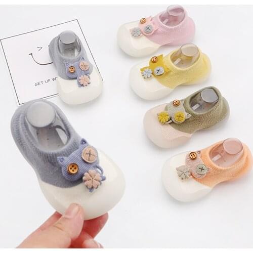 Children Anti-slip Shoes Newborn Baby Girl Cotton Non-slip Floor Socks Baby Boy Rubber Sole Cartoon Indoor Socks Infant Shoes