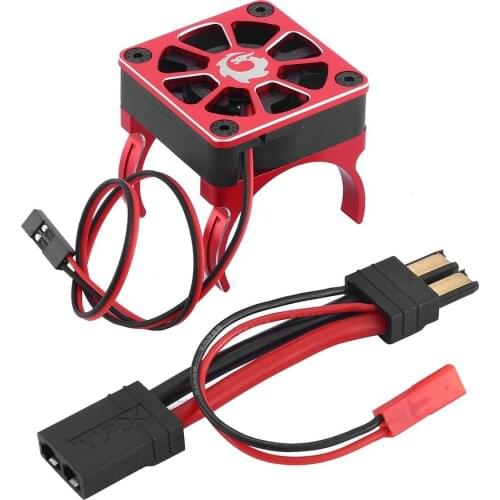 Motor Double Clip Radiator With Adapter Cable For TRX-4 SCXI10 RC4WD RC Car 540 550 Heat Dissipation