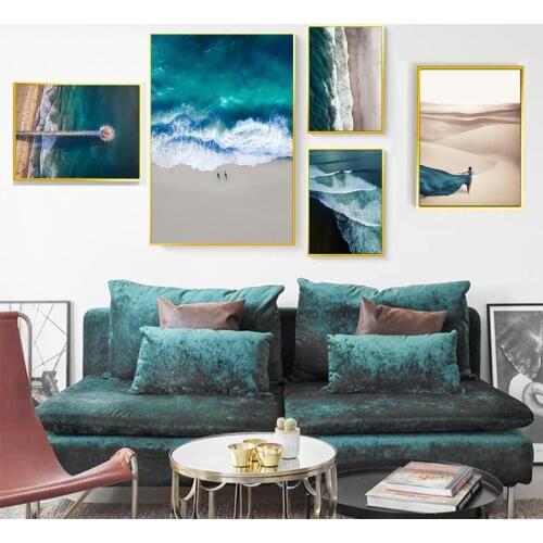 Wave wharf wall poster art canvas printing natural landscape painting seascape home decoration picture