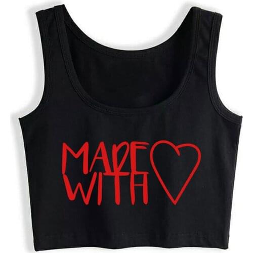 Crop Top Female cartoon cartoon heart offspring boiled baked baby Humor Vintage Custom Tank Top Women