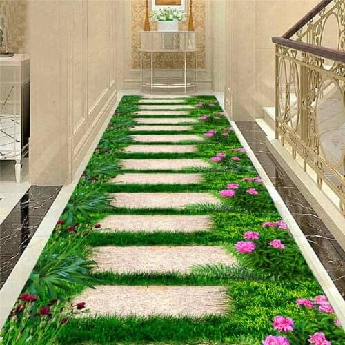 LGOLOL3D Fun Adventure Corridor Mat Bedroom Kitchen Rugs Kids Room Decorative Play Mat Area Rug Pastoral Carpets for Living Room