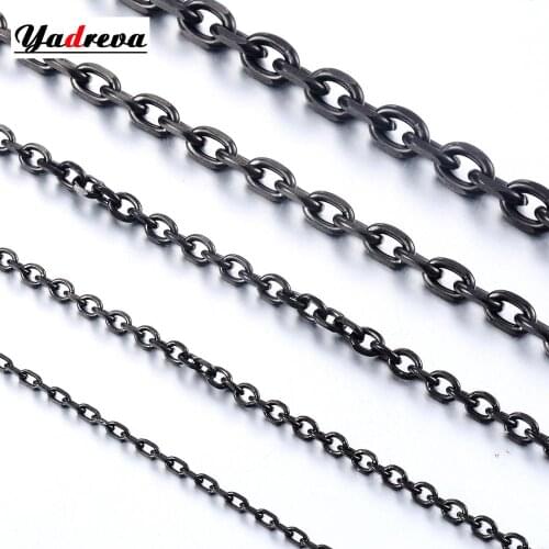 Hot Sale Stainless Steel Black Chain Fashion Mens And Womens Necklaces Of Various Lengths Of Jewelry