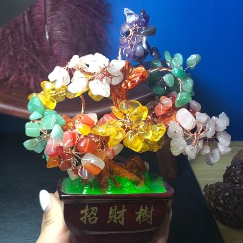 Natural Colorful gravel production fortune tree furniture