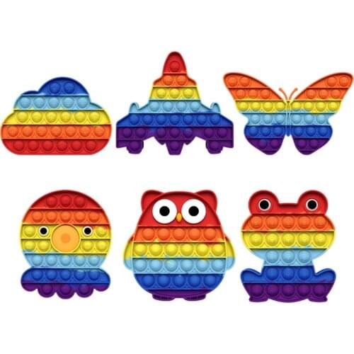Cute Cartoon Push Pop Fidget Toy for Kids & Adults Bubble Popper Toy Stress Anxiety Relief Toys for ADHD Autism Special Needs
