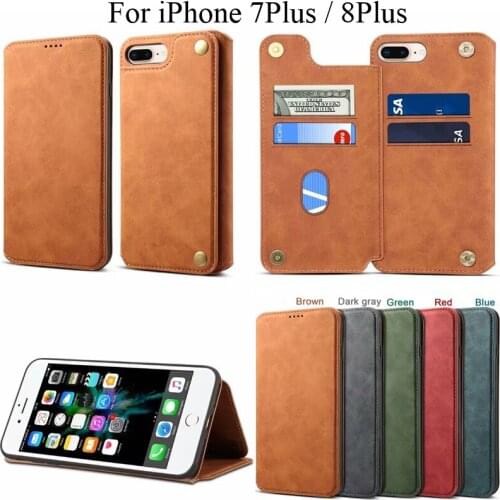 Vintage Fashion Case for iPhone 8 Plus 7 Plus wallet Cover iPhone7+ casing iPhone8+ Soft TPU Silicone protector Bag capa fundas