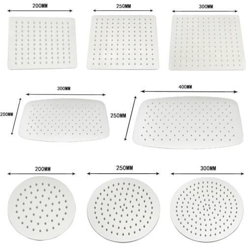 8/10/12/16 Inch Shower Head with Arm Brushed Nickle Stainless Steel Top Shower Wall or Ceiling Mount Round & Square Rain Shower