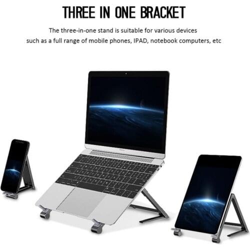 Laptop + Mobile Phones + Tablets Stand for Desk Aluminum Alloy Laptop Riser