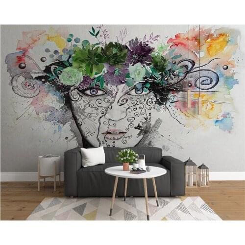 Beibehang Custom wallpaper modern illustration colorful sexy beautiful wall background living room bedroom murals 3d wallpaper