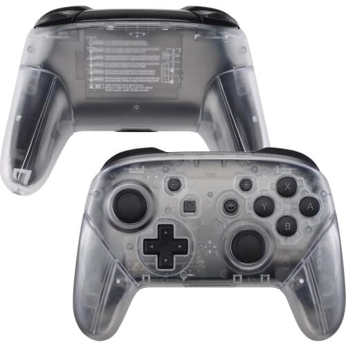 Transparent Clear Faceplate Backplate Housing Shell Cover with Handles Replacement for Nintendo Switch Pro Controller
