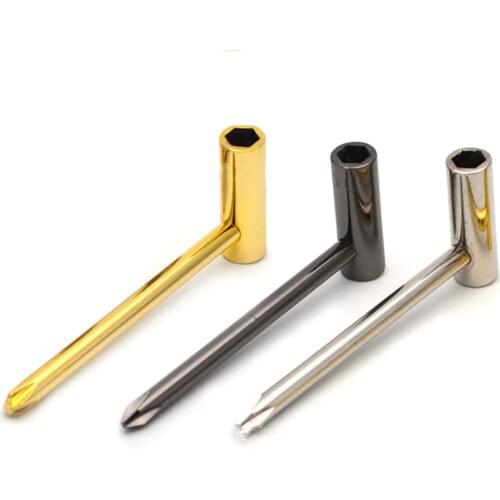 Guitar Truss Rod Hex Spanner Adjusting Wrench for 1/4" Nut with Phillips Screwdriver Pocket Wrench Guitar Hexagonal Pipe Wrench