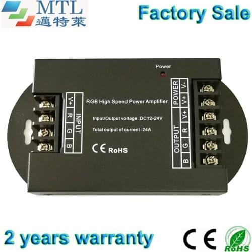 RGB amplifier signal repeater 12-24V/24A, 5 pcs/lot, for 3528/5050 RGB strip, factory wholesale