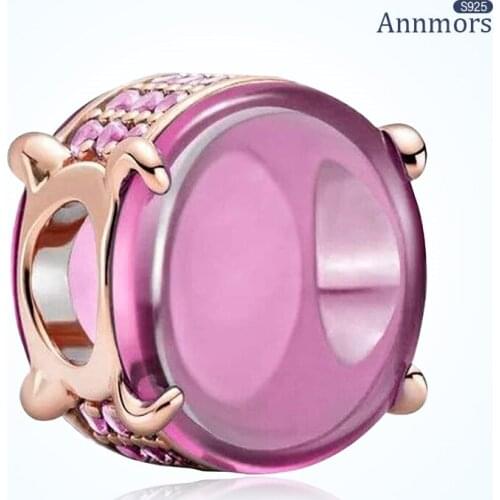 Pink Love Charm 930 Sterling Silver Fits Pandora Charms Bracelets for Woman Girl Beads Gifts for Women Bracelet and Necklace