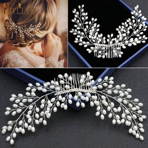 A27 Bridal Hair Comb Wedding Hairband Headdress for Girl Bride Jewelry Headpiece Pearl Bride Tiara Women Headwear Hair Clip