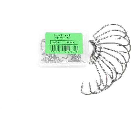 10pcs/Box High-Carbon Steel Hooks 6#-5/0# Fishing Hook Nickel black Sharp Hook Fishing Accessories Drop Shot Rig Hooks Soft Bait