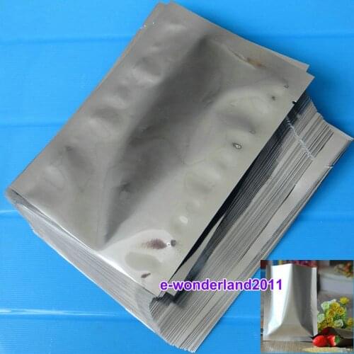 100pcs 6*8cm/7*10cm/8*12cm/12*17cm Silver Vacuum Sealer Aluminum Foil Mylar Bags Storage Pouches for Home Kitchen Tools