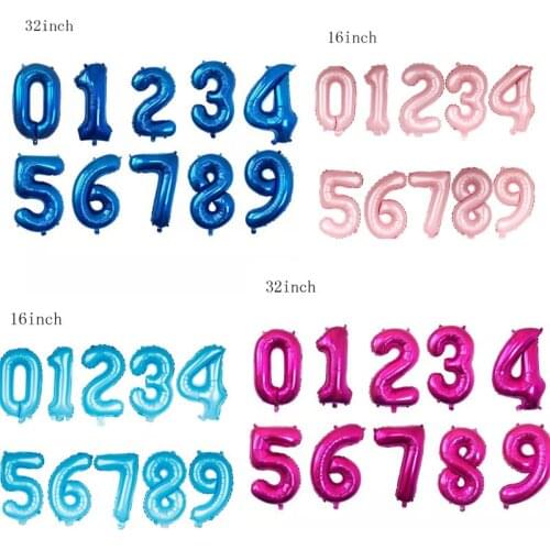 32 inch American version blue rose red digital aluminum foil balloon birthday wedding party decoration aluminum foil balloon