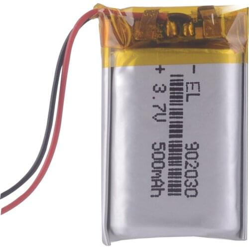 3.7V 500mAh Lithium Polymer LiPo Rechargeable 902030 Battery For Mp3 GPS DVD Vedio Game Camera Speaker Bluetooth