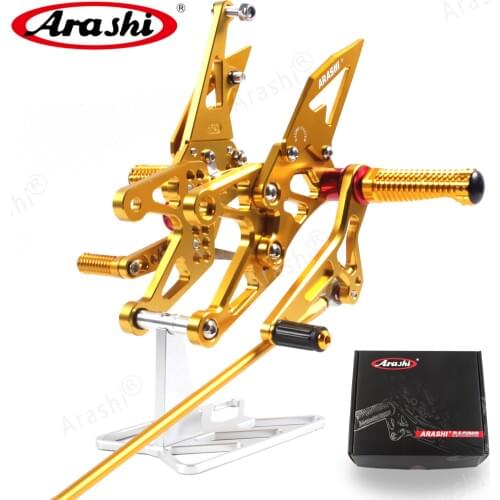 Arashi 1 Set CNC Adjustable Footrest For YAMAHA YZF R1 2007 2008 Motorcycle Rider Rear Sets Foot Pegs Rearset YZF-R1 YZFR1
