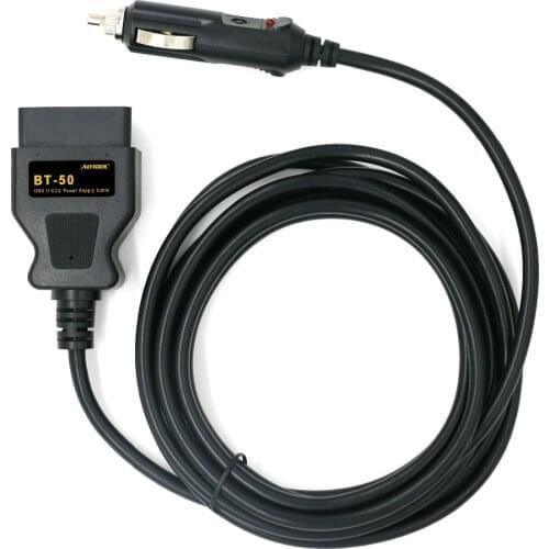 AUTOOL BT-50 For 12V DC Power Source Supply Cable Memory Saver ECU Power Interface/Connector OBD2 Vehicle ECU Emergency Power