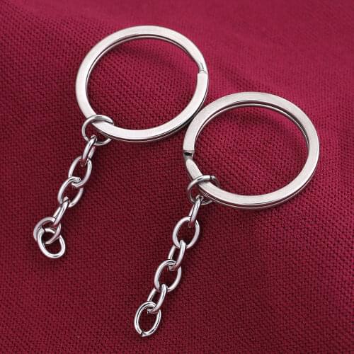5pcs Lot 30mm Stainless Steel Keychain Accessories Car Key Chains Keyring String Split Ring Women Men Making Supplies Bulk Purse