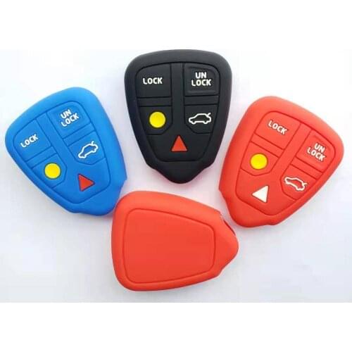 Key Case For Volvo Car Silcone Protect Rubber Bag S60 S80 V70 XC70 XC90 5 Button Keyless Entry Remote Shell