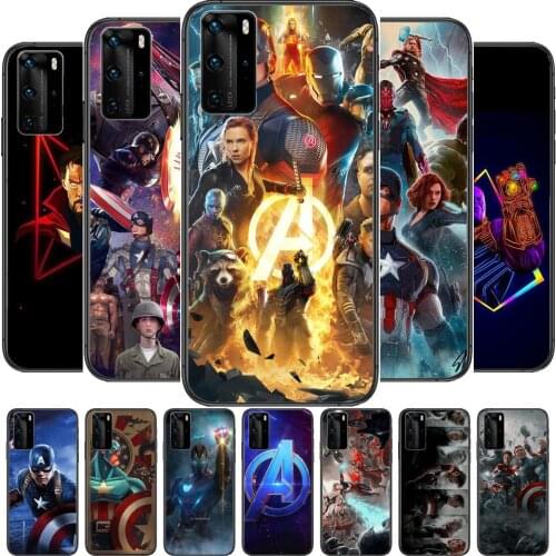 Marvel Comics Phone Case For Huawei P40 p30 P20 10 9 8 Lite E Pro Plus Black Etui Coque Painting Hoesjes comic fas