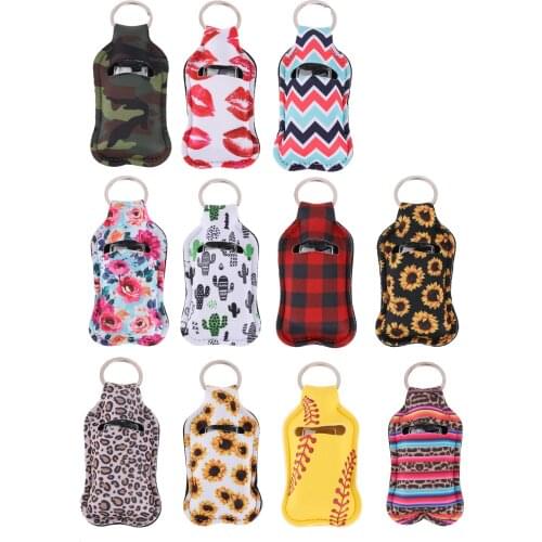 Hand Sanitizer Keychain Holder Travel Bottle Refillable Containers 30ml Flip Cap Reusable Bottles With Keychain Carrier