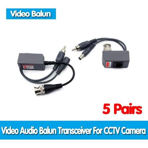 Hot UTP CCTV BNC Video Balun Power Passive Balun Rj45,POE Power Video Audio 3 in 1 Transceivers CCTV Spare Parts Free Shipping