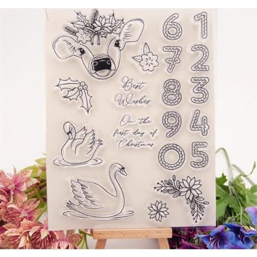 Hot selling Deer head figures transparent clear stamp / silicone seal roller stamp DIY scrapbook album / card production