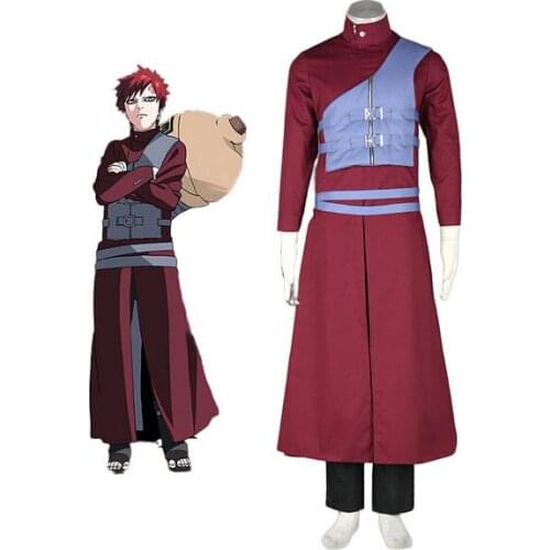 Shippuden Gaara Cosplay Costume Red Coat Custom Made