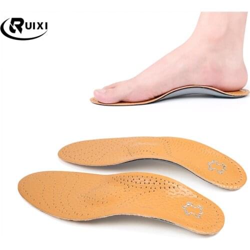 Leather orthotic insole for Flat Feet Arch Support orthopedic shoes sole Insoles for feet men women O/X Leg corrected Unisex