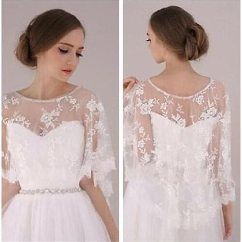 Lace Bridal Bolero Jacket for Wedding Bridemaids Dresses Evening Coat Short Wrap