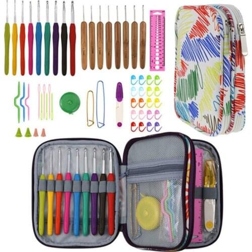 MLGB New Crochet Hook Set with Yarn Knitting Needles Sewing Tools Set Knit Gauge Holder Hook for Knitting