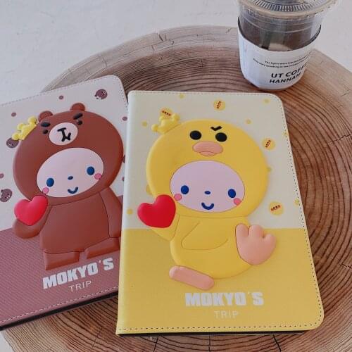 Cartoon Crown Monkey is suitable for iPad Air1/Air2/pro 9.7/2017 9.7/2018 9.7 mini12345 10.2/10.5 Universal cute mini hard back