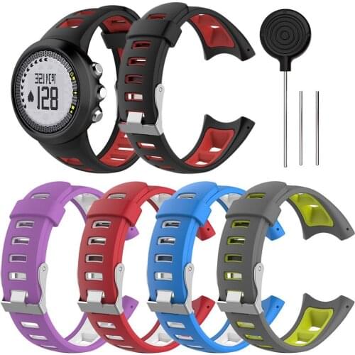 Mens Universal Dual Color Silicone Watch Band Watch Strap Wristband For SUUNTO Quest M1 M2 M4 M5 M Series Smart Watch