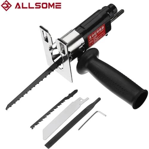 ALLSOMEMultifunction Reciprocating saw Attachment Change Electric Drill for Wood with blade kit Metal Cutting