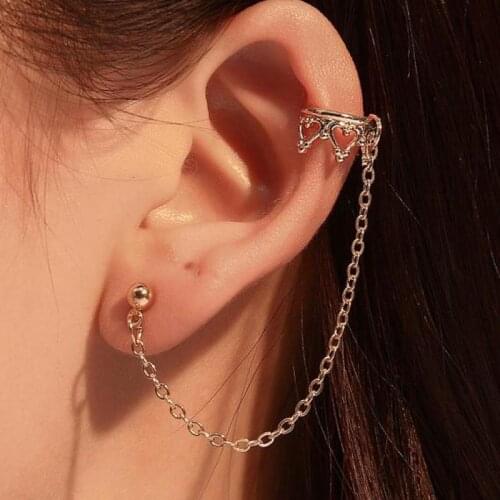 New Earrings Crown Ear Clip Earrings For Women Earing Creative Jewelry Fake Earrings Single Ear Clip Earings With Ear Stud J93