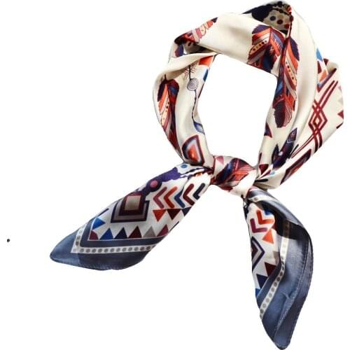 New Versatile Ethnic Style Korean Style Artificial Silk Small Silk Scarf Square Scarf Decorative Hair Band