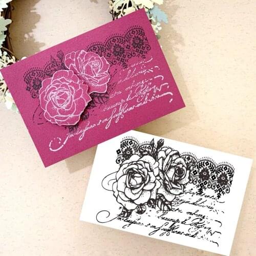 12*7 Vintage Rose Transparent Clear Silicone Stamp Seals for DIY Scrapbooking Photo Album Decorative Card Making