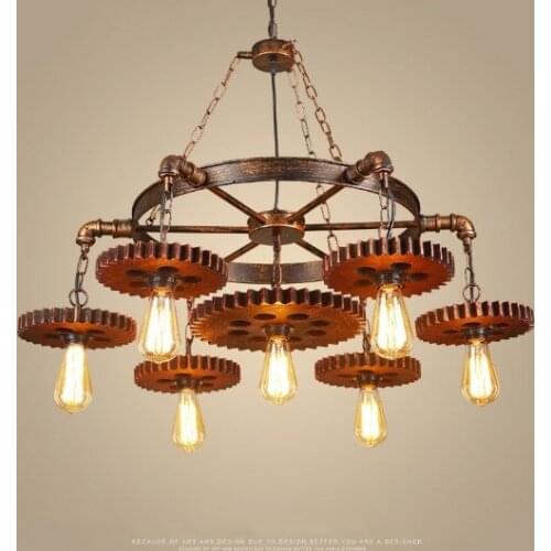 Retro industrial wind chandelier network coffee restaurant bar hairdressing clothing shop gear decoration creative personality