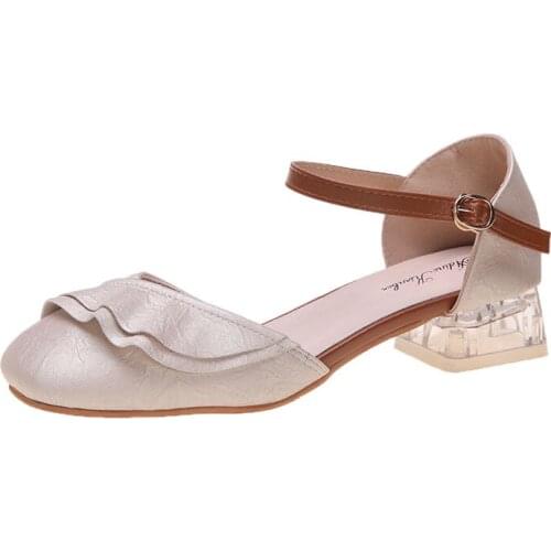 Women New Brand Low Squre Heels Sandals Home Non-slip 2021 Lady Slippers Female Girls Cool Garden Shoes Hot Sale Footwear Cheap