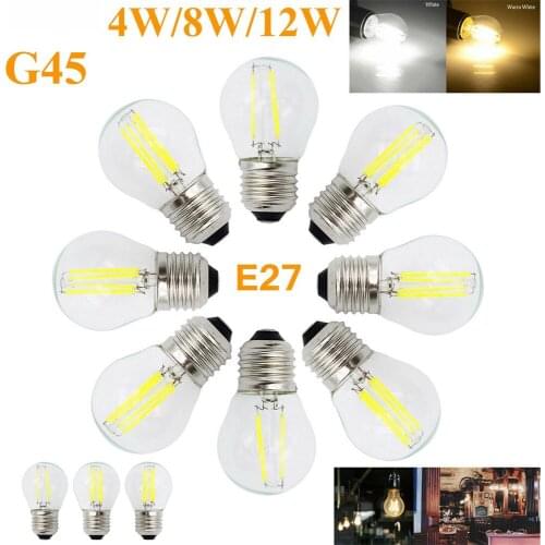 10PCS/Lot E27 LED Candle Bulb G45 Filament Light LED Lamp Replace 20w 40w 50w Incandescent LED Bulb AC 220V G45 bombilla