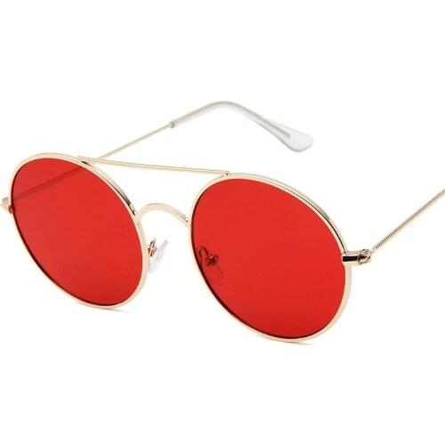 Vintage Round Sunglasses Men Women 2021 Fashion Metal Sun glasses Small Circle Red Sunglasses Reflective Mirror UV400 Eyewear