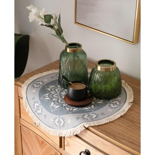 Vintage Pot Placemat Drink Coasters Cup Holder Round Cotton Fabric Floral Pads Heat Insulation Cups Support Home Table Decor