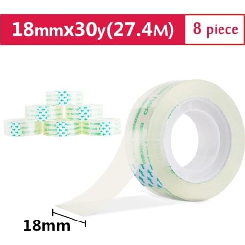 Deli High Translucent Student Stationery Tape 18mm*30y (27.4m / Roll ) 8 Rolls / Lot Office Supplies 30065