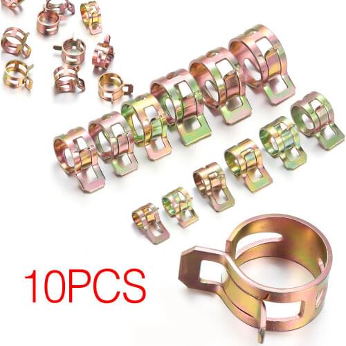 10Pcs Car Spring Clip Fuel Oil Water Hose Pipe Tube Clamp Fastener 5-16mm Car Styling Replacement Clips Motorcycle Hose Clamp