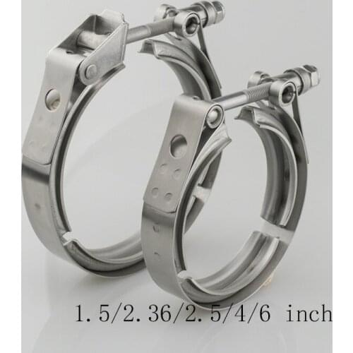 1.5/2.36/2.5/4 inch V-Band Clamp Stainless Steel Exhaust Downpipe Clamp Flat Flange Assembly