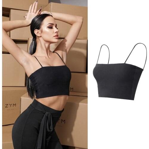 Latin Dance Practice Wear For Women Black Suspender Vest Latin Dance Clothes Samba Salsa Costume Underwear Latin Tops DNV14266